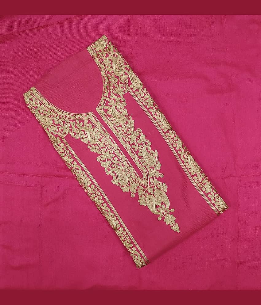 Soul Essence - Unstitched Pink Woollen Dress Material ( Pack of 1 )