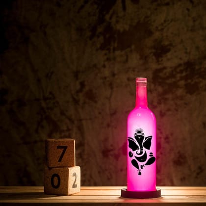 Ganpati Bappa Inlit Lamp (Pink)