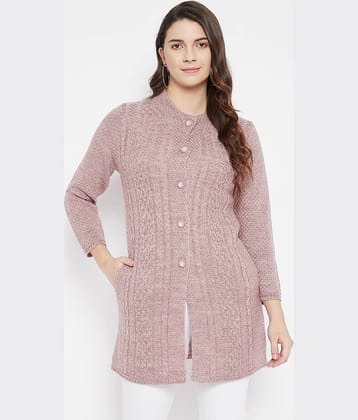 zigo Woollen Round Neck Women's Buttoned Cardigans - Purple ( Single )