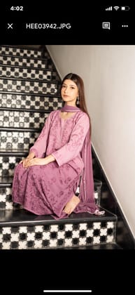 Modal kurta set in Falak collection with 3D embroidery