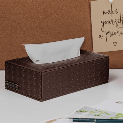 Entwine Brown Tissue Box-Brown