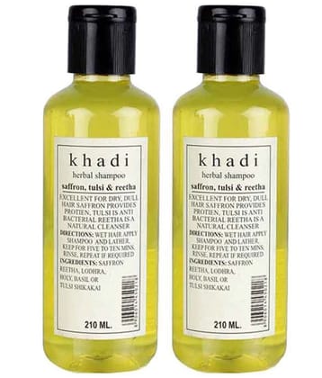Khadi Saffron, Tulsi And Reetha Shampoo (pack Of 2) 210ml Eaach
