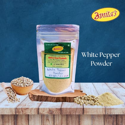 Anita's White Pepper Powder (50g) | Premium Finely Ground White Pepper | Culinary Seasoning & Spice