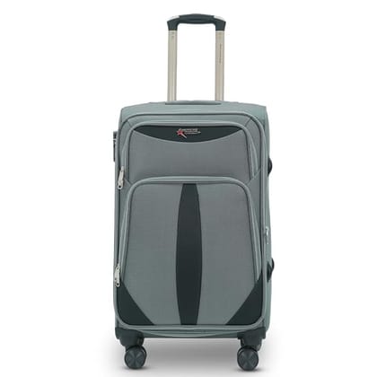 AMERICAN TRAVELLER TourisForever Trolley Bag | Cabin, Medium, Large | Expandable Travel Suitcase | Heavy-Duty Nylon | 3 Digit Number Lock | 360 Lego Wheels | Durable Handle (1, S-Dark Grey)