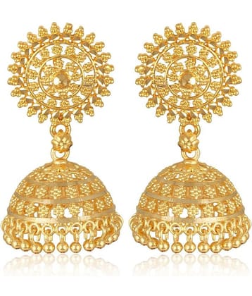 VIVASTRI Golden Jhumki Earrings ( Pack of 1 )
