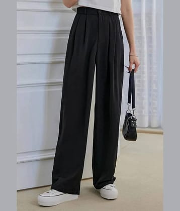 Broadstar Pack of 1 Polyester Baggy Women's Casual Pants ( Black )