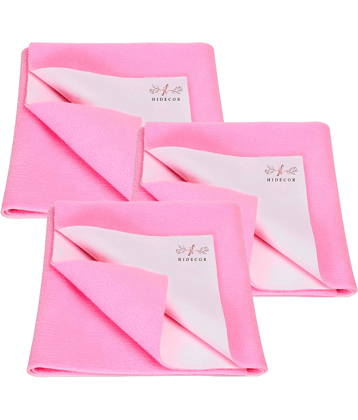 HIDECOR Pink Laminated Bed Protector Sheet ( Pack of 3 )