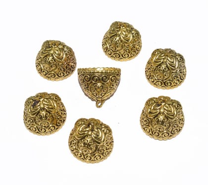 Round Shape Oxidized Gold Plated handmade jhumka/jhumki earring Base Jewelry Finding , NJBG-023-Per Packet of 2 Pair / 24 mm