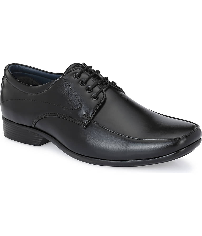 John Karsun Black Men's Derby Formal Shoes
