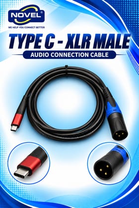 NOVEL TYPE "C" - XLR MALE METAL CABLE 1.5 METER