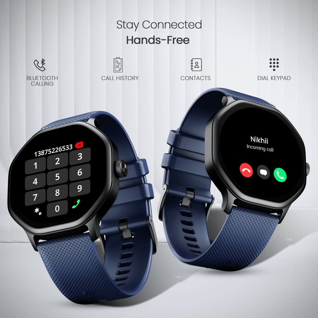 Cellecor E7 Cosmic 1.39" HD OGS Display I BT Calling I AOD Display I smart Watch in  Blue