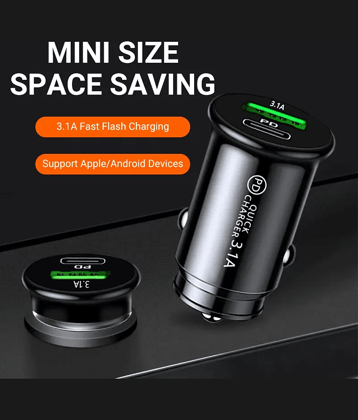 UniBoss Car Mobile Charger Turbo & Fast QC PD Black