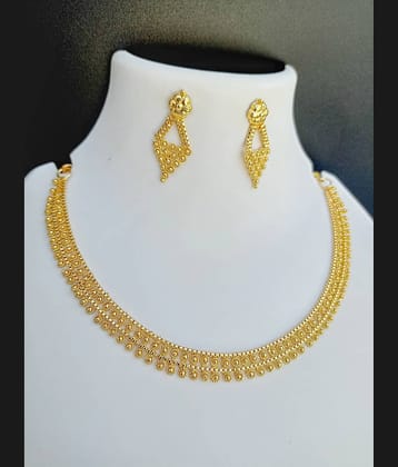 ROFARWORD Gold Brass Necklace Set ( Pack of 1 )