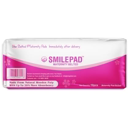 Smilepad Belted Maternity Pads After Delivery for Women | Pack of 10 Postpartum Pads for Heavy Flow