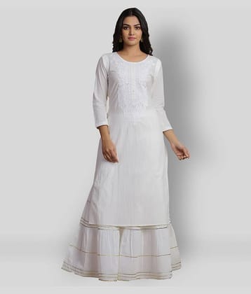 Juniper - White Rayon Women's Straight Kurti