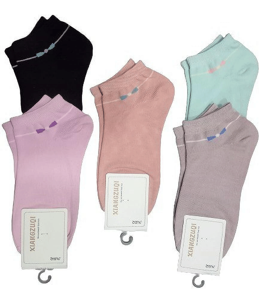 PUSHPADANT FASHION WEAR Pack of 5 Women's Cotton Breathable ( Multicolor )