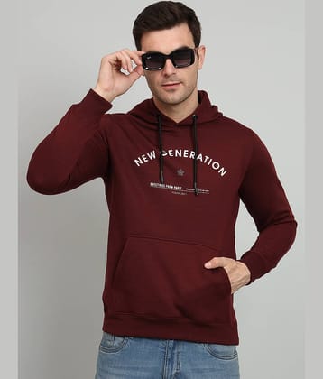 OGEN Cotton Blend Hooded Men's Sweatshirt - Wine ( Pack of 1 )