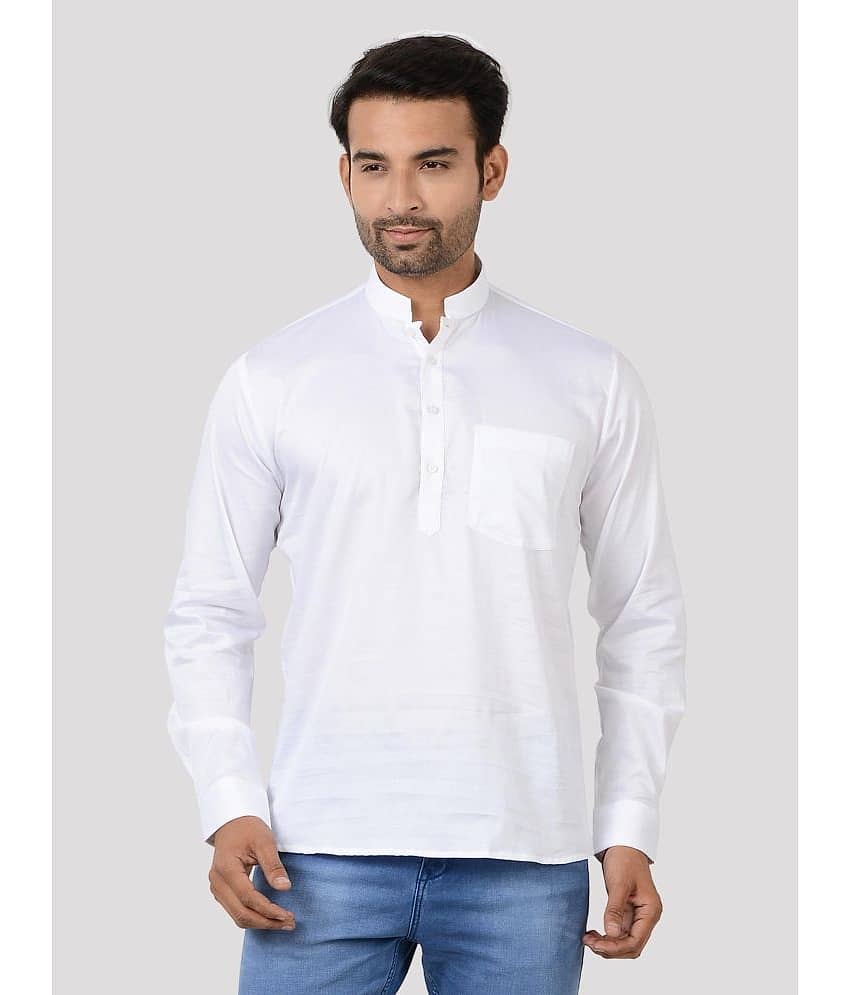 Maharaja - White Cotton Men's Regular Kurta ( Pack of 1 )