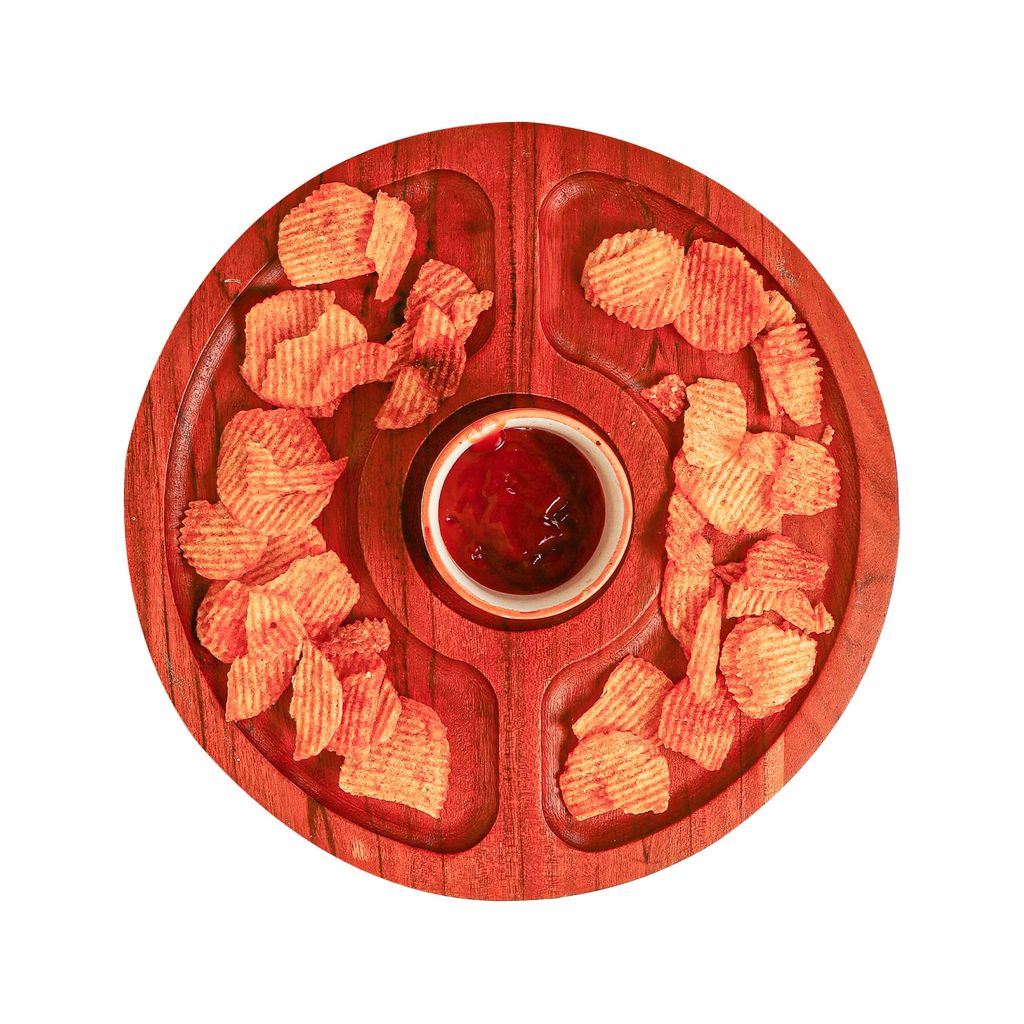 Femora Round Wooden Serving Tray with Bowl, 1 pc Tray & Bowl, 10 Inch(25 * 25 CM), 1 Year Warranty.