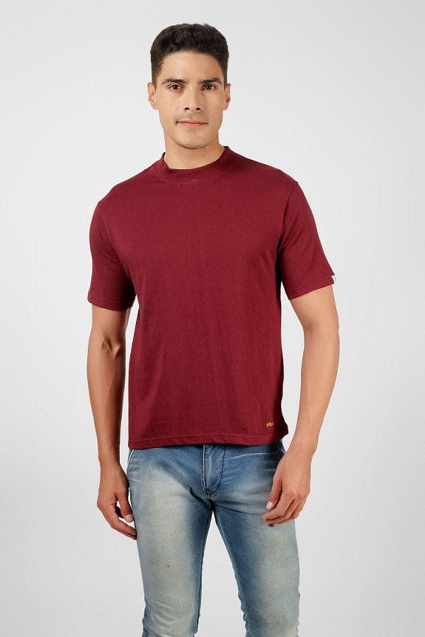 Drop Shoulder Crew Neck Tee High Rib Collar - Made in BCI Cotton X- Large / Peach