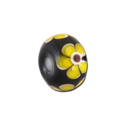 Beadwaala Handmade Fancy Lampwork Glass Beads For Jewelry Making. (Roundel) SFL-325-Per Packet 25 Pcs / 10X18 MM