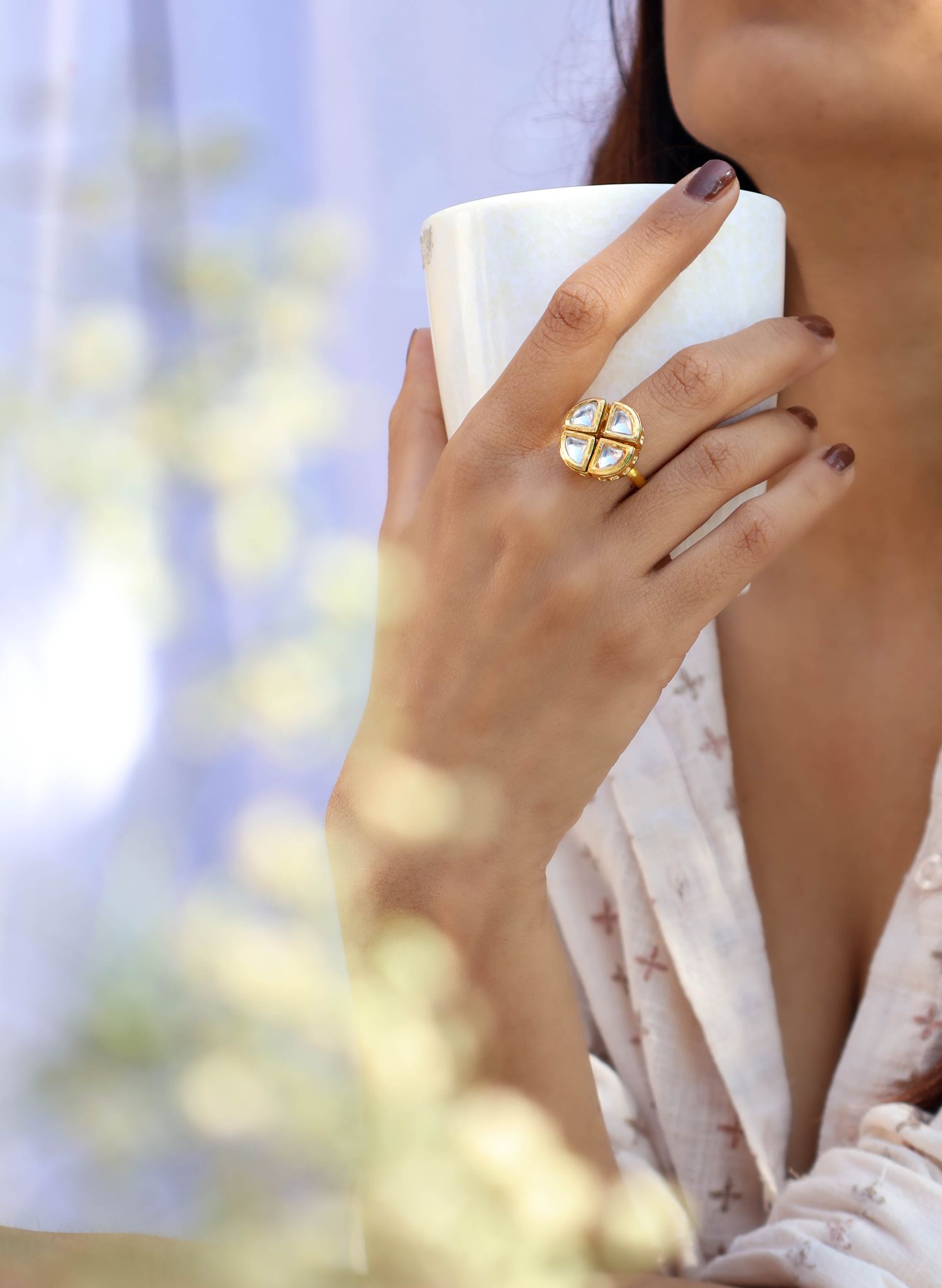 Corie Kundan Ring-Gold
