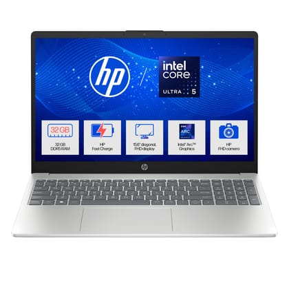 HP 15, Intel Ultra 5 125H, 12 Tops (32GB DDR5, 1TB SSD) FHD, IPS, 15.6''/39.6cm, Win11, M365 Basic(1yr)*Office24, Silver, 1.65kg, fd1279TU, Intel Arc Graphics, FHD Camera, Backlit, AI Powered Laptop HP 15, Intel Ultra 5 125H, 12 Tops (32GB DDR5, 1TB SSD) HP 15, Intel Ultra 5 125H, 12 Tops (32GB DDR5, 1TB SSD) FHD, IPS, 15.6''/39.6cm, Win11, M365 Basic(1yr)*Office24, Silver, 1.65kg, fd1279TU, Intel Arc Graphics, FHD Camera, Backlit, AI Powered Laptop HP 15, Intel Ultra 5 125H, 12 Tops (32GB DDR5, 1TB SSD)