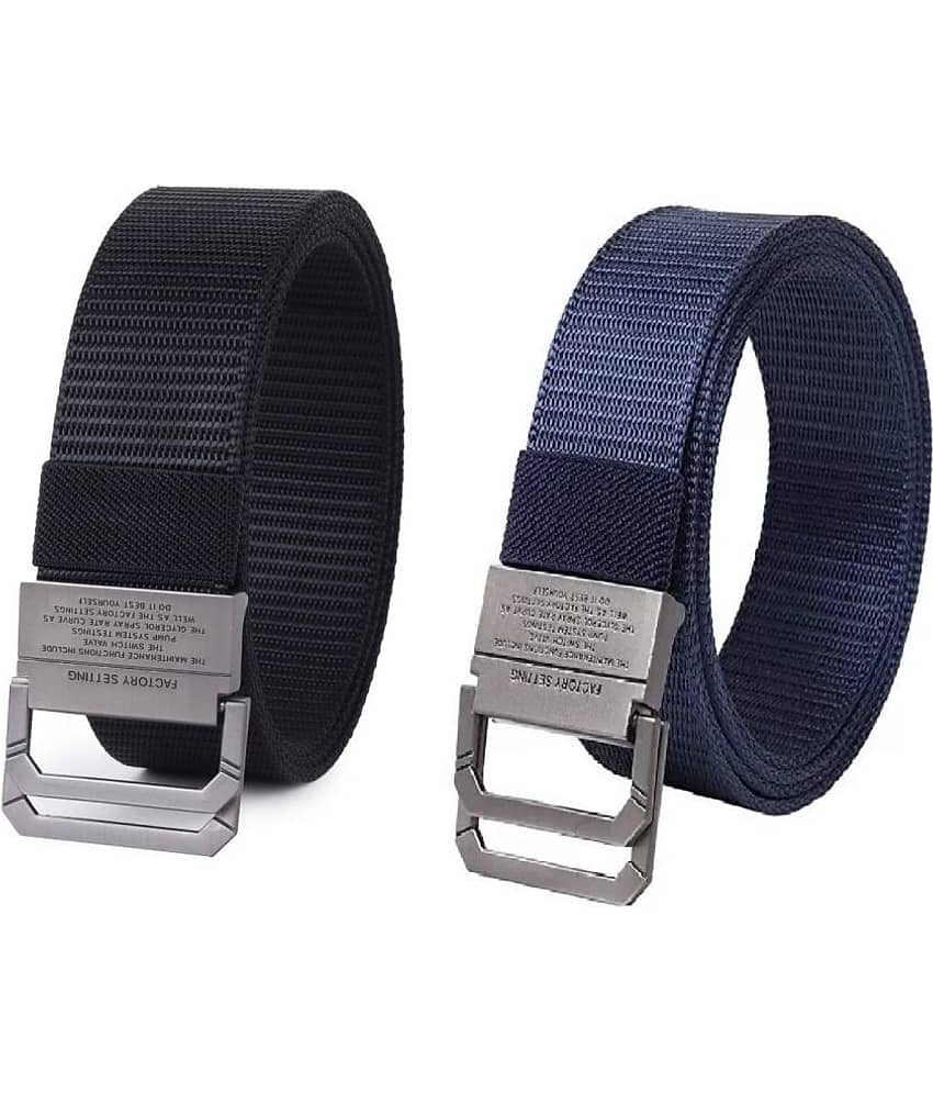 Zacharias - Multicolor Canvas Men's Casual Belt ( Pack of 2 )