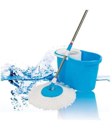 Easy Life Floor Cleaning 360 Degree Rotating Magic Spin Mop Bucket Set With two Microfiber Mop Head