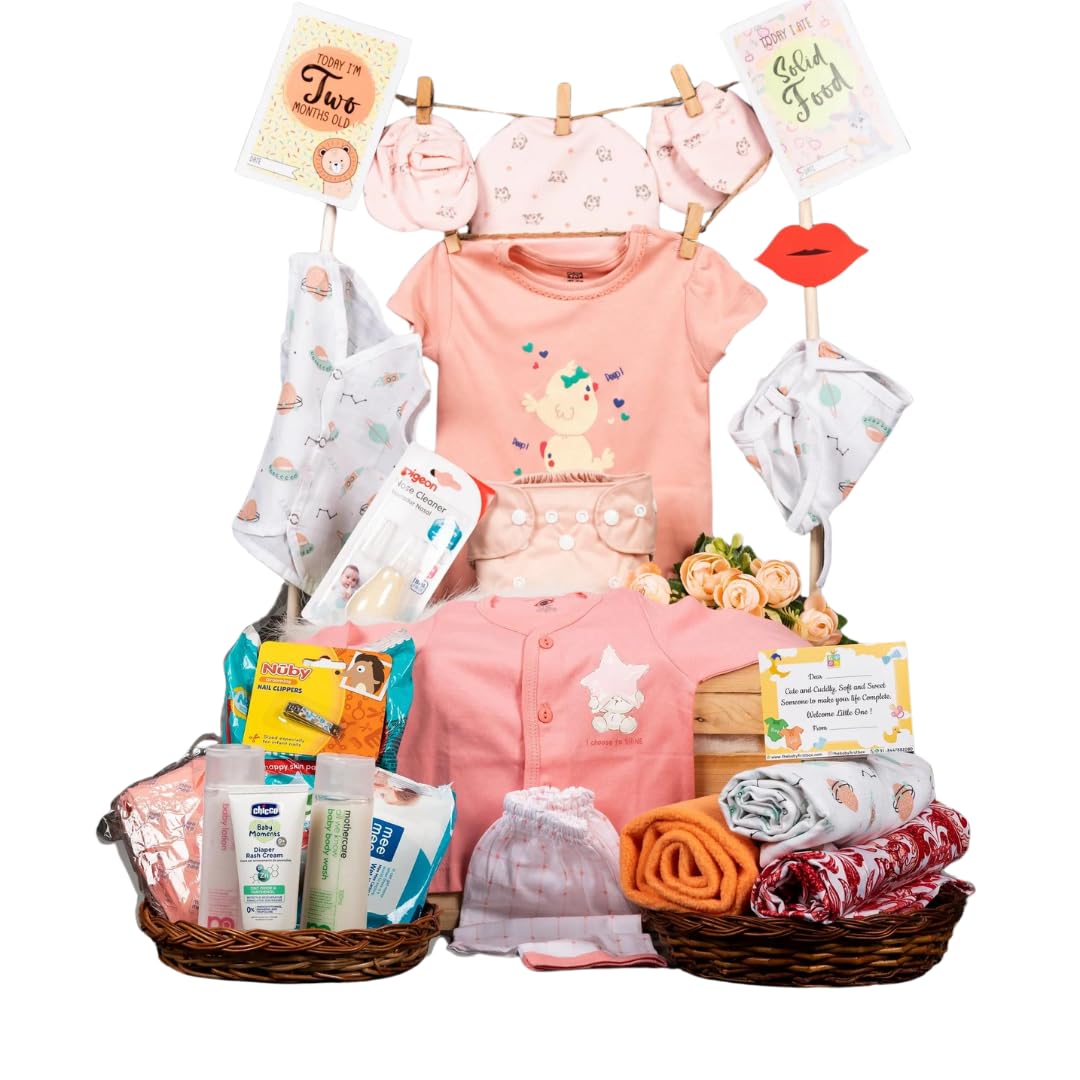 The Baby First Box Newborn Baby Essential Kit - 21 Items(0-3 Months)| Newborn Baby Gifts |Baby Shower Gift