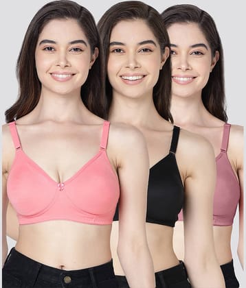 Kalyani Pack of 3 Cotton Blend Non Padded Women's T-Shirt Bra ( Multicolor ) EVLYN