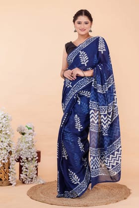JAIPUR HANDBLOCK PRINT Exclusive collection of Bagru and Dabu handblock printed pure Cotton Mulmul Sarees with blouse piece.