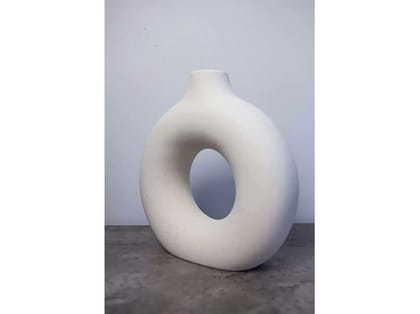 Donut vase flower White 