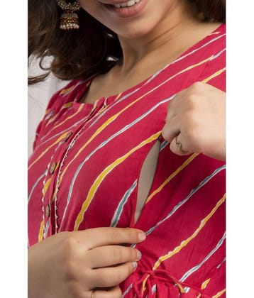 Nevisha Style Pink Cotton Maternity Kurta