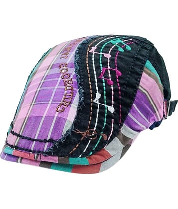 Zacharias Unisex Kids Cotton Beret Golf Cap jk-13 (Black_1-4 Years) (Pack of 1)