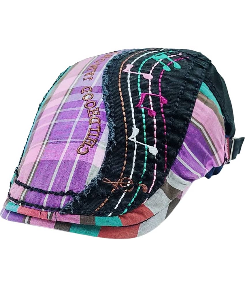 Zacharias Unisex Kids Cotton Beret Golf Cap jk-13 (Black_1-4 Years) (Pack of 1)