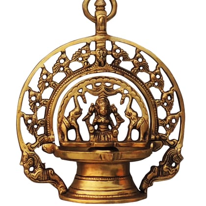 Brass Gaj Laxmi Idol – Goddess Lakshmi With Elephant Brass Murti, Height : 10 Inch (BSMAS1589 A)