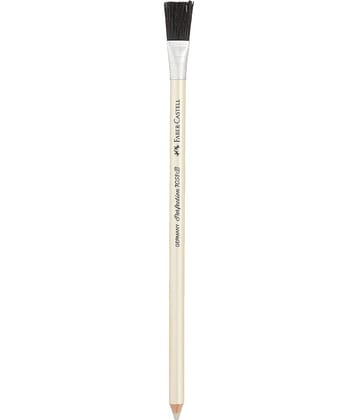 FABER CASTELL PERFECTION ERASER PENCIL WITH WHITE ERASER AND BRUSH  PACK OF 3