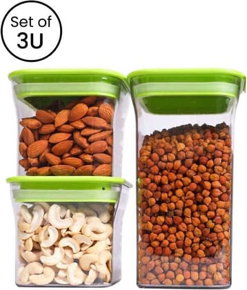 iview kitchenware Multi-Purpose Container 1100mlx1,550mlx2,Green Lid (3U)