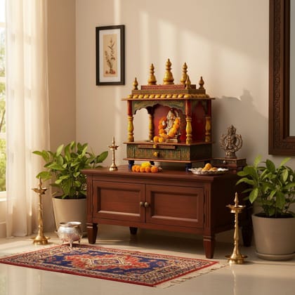 Wooden Beautiful Handmade Indian Temple For Home
