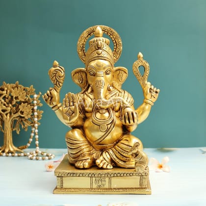Buy Brass Superfine Ganesha Murti Idol - 12 Inch Height Buy Brass Superfine Ganesha Murti Idol - 12 Inch Height