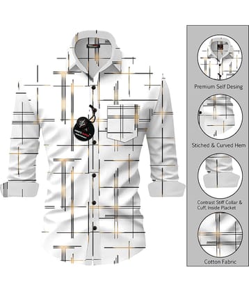 MAN'S SUITUP Viscose Regular Fit Printed Full Sleeves Men's Casual Shirt - White ( Pack of 1 )