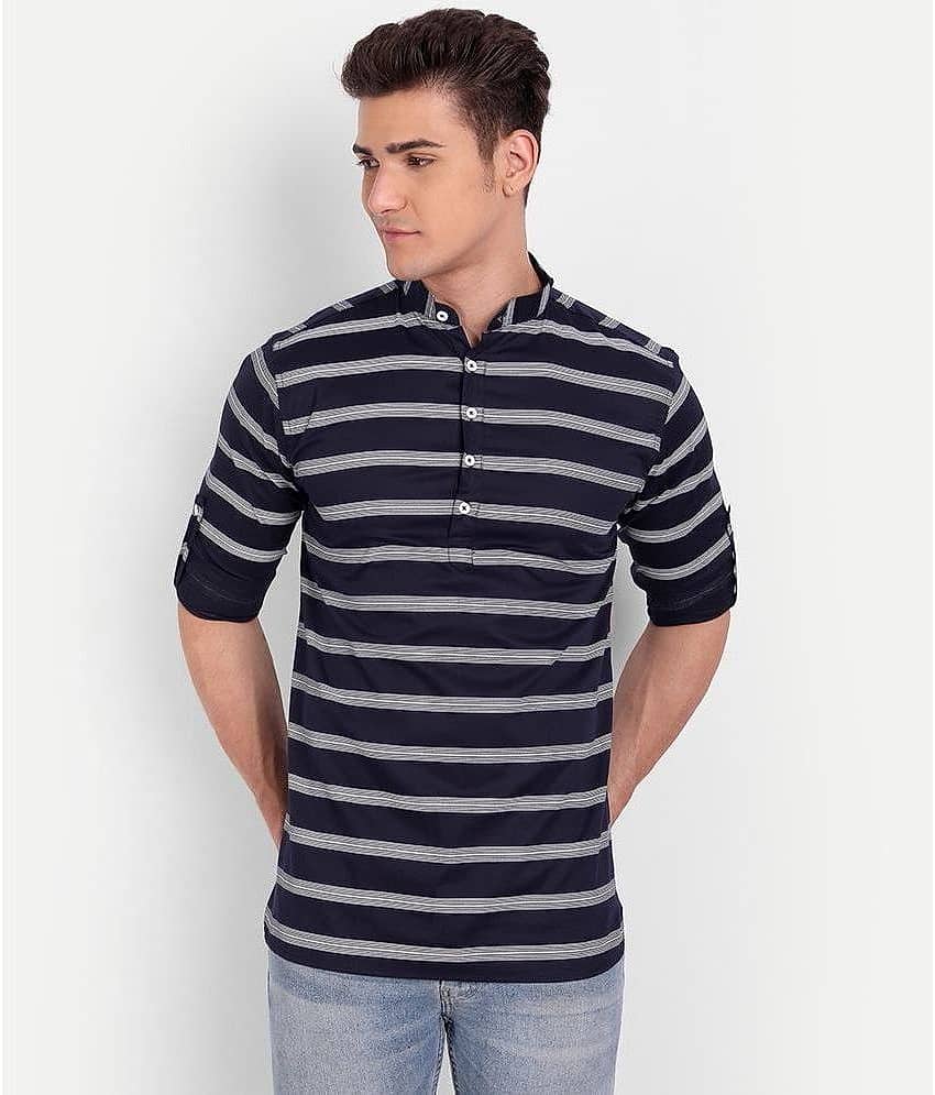 Vida Loca - Navy Cotton Slim Fit Men's Casual Shirt ( Pack of 1 )