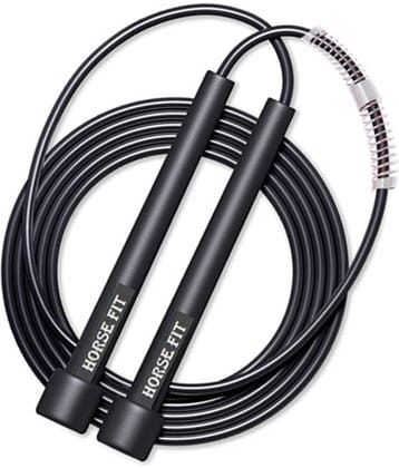 HORSE FIT Skipping Rope, Jump Skipping Rope for Men, Women, Weight Loss, Kids, Girls, Children, Adult - Best in Fitness, Sports, Exercise, Home Gym