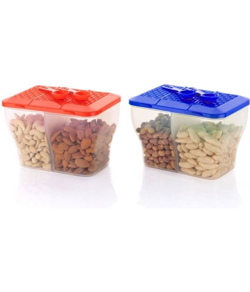 MAGICSPOON Plastic Multicolor Multi-Purpose Container ( Set of 2 )