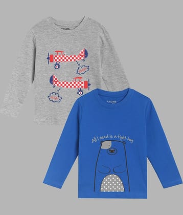 ETCHED DESIGN Pack of 3 Boys Cotton T-Shirt ( Multicolor )