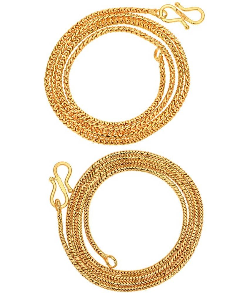 AanyaCentric Combo of 2 Gold Plated 28inches Long Fashion Chain