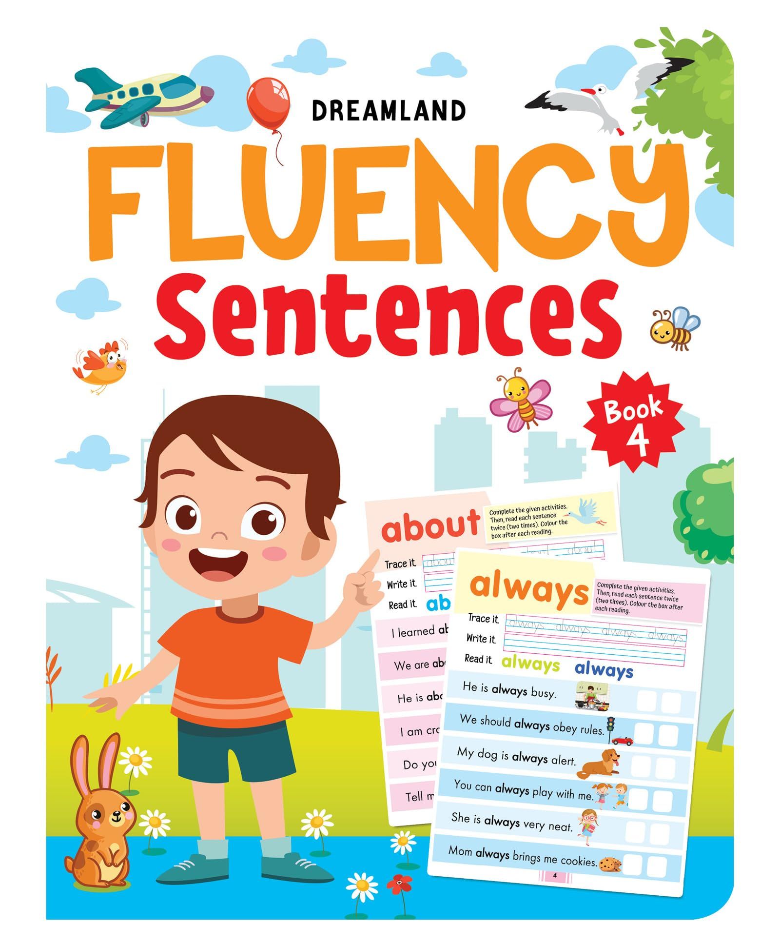 Fluency Sentences Book 4 for Kids Age 4 -7 Years | Kids Educational Learning Book [Paperback] Dreamland Publications