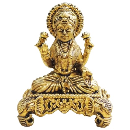 Mini Brass Laxmi Ji Idol Statue for Diwali Pooja & Gifting, Height : 2 Inch (BSMAS1925 L)