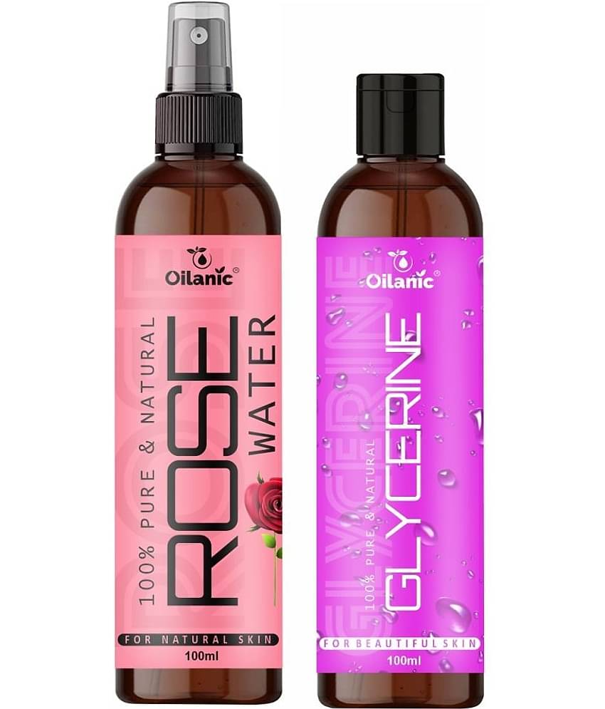 Oilanic  Rose Water & Glycerine  Skin Tonic 200 mL Pack of 2